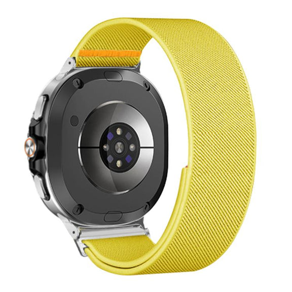 For Samsung Galaxy Watch8 / Watch8 Classic Adjustable Single Loop Elastic Nylon Watch Band(Yellow)