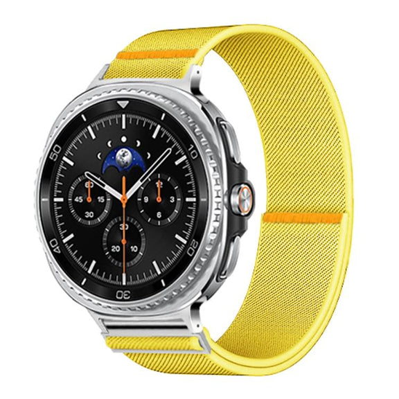 For Samsung Galaxy Watch8 / Watch8 Classic Adjustable Single Loop Elastic Nylon Watch Band(Yellow)