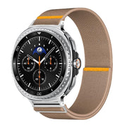 For Samsung Galaxy Watch8 / Watch8 Classic Adjustable Single Loop Elastic Nylon Watch Band(Milk Tea)