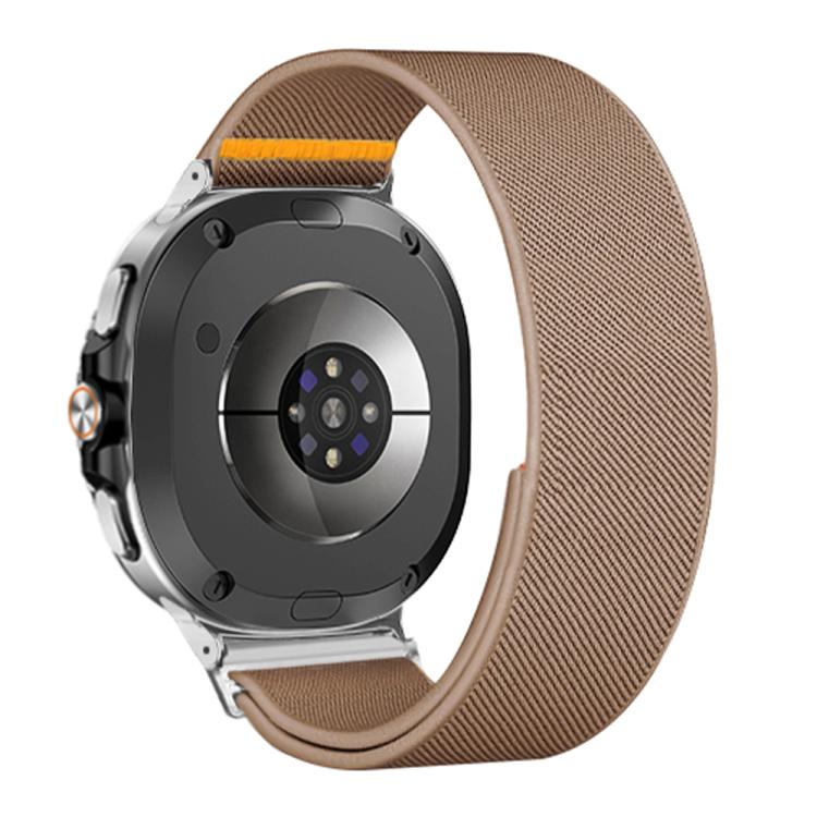 For Samsung Galaxy Watch8 / Watch8 Classic Adjustable Single Loop Elastic Nylon Watch Band(Milk Tea)