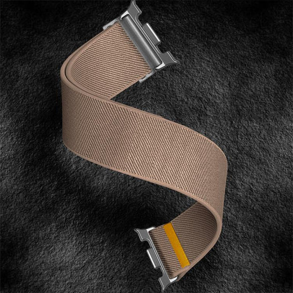 For Samsung Galaxy Watch8 / Watch8 Classic Adjustable Single Loop Elastic Nylon Watch Band(Milk Tea)