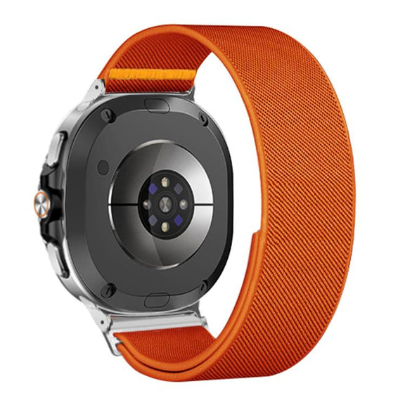 For Samsung Galaxy Watch8 / Watch8 Classic Adjustable Single Loop Elastic Nylon Watch Band(Orange)