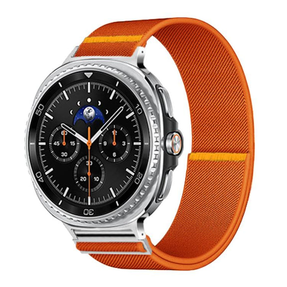 For Samsung Galaxy Watch8 / Watch8 Classic Adjustable Single Loop Elastic Nylon Watch Band(Orange)