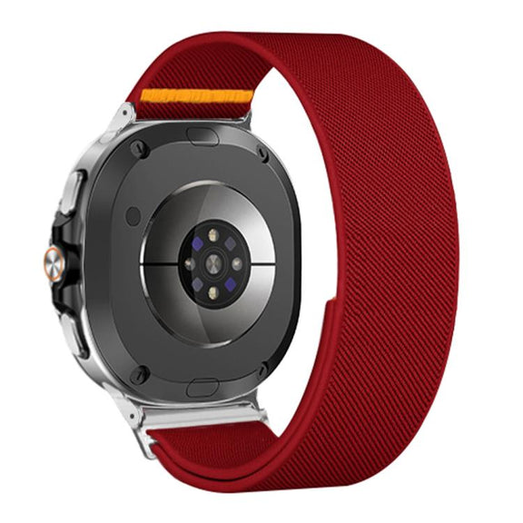 For Samsung Galaxy Watch8 / Watch8 Classic Adjustable Single Loop Elastic Nylon Watch Band(Red)