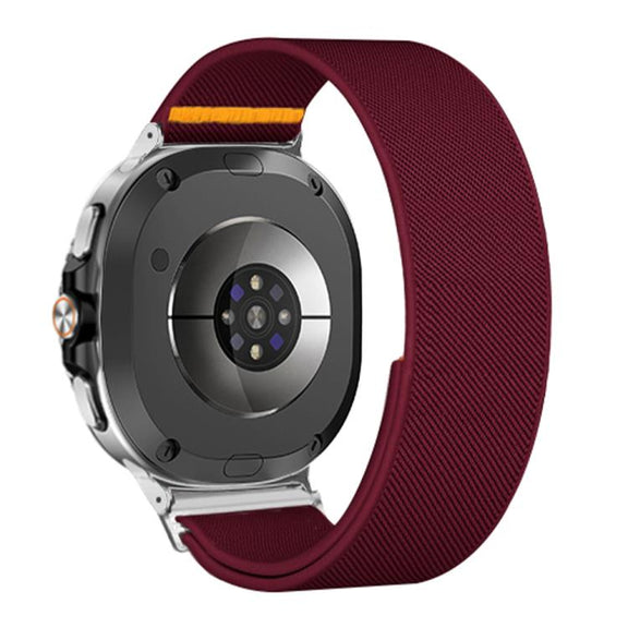 For Samsung Galaxy Watch8 / Watch8 Classic Adjustable Single Loop Elastic Nylon Watch Band(Wine Red)