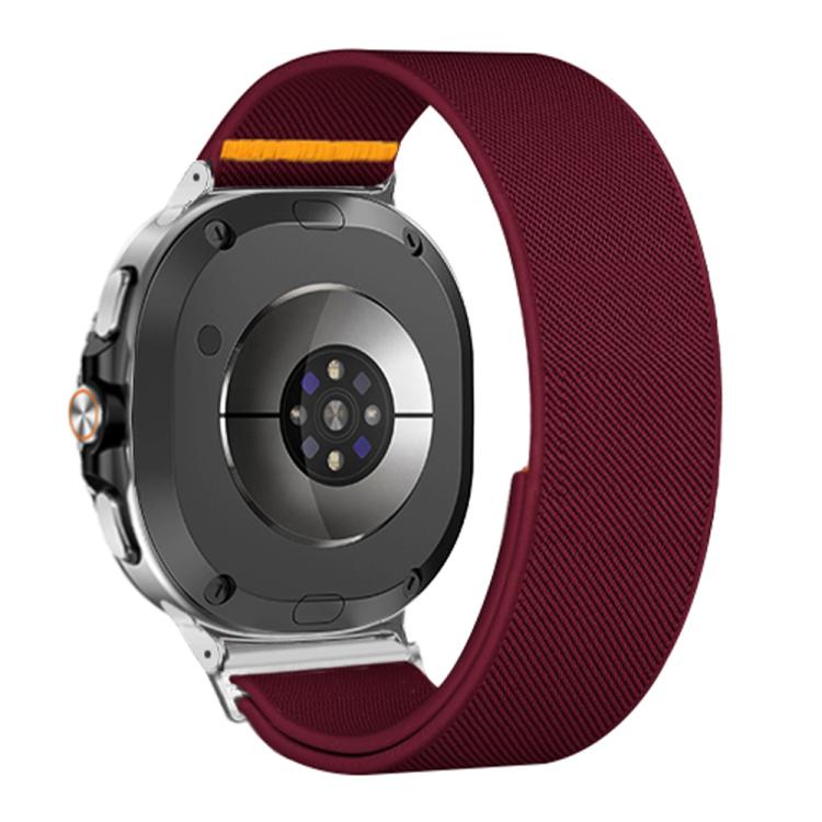 For Samsung Galaxy Watch8 / Watch8 Classic Adjustable Single Loop Elastic Nylon Watch Band(Wine Red)