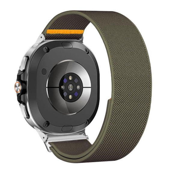 For Samsung Galaxy Watch8 / Watch8 Classic Adjustable Single Loop Elastic Nylon Watch Band(Army Green)