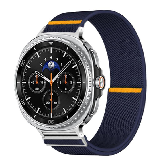 For Samsung Galaxy Watch8 / Watch8 Classic Adjustable Single Loop Elastic Nylon Watch Band(Dark Blue)