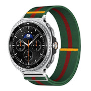 For Samsung Galaxy Watch8 / Watch8 Classic Adjustable Single Loop Elastic Nylon Watch Band(Green Red)