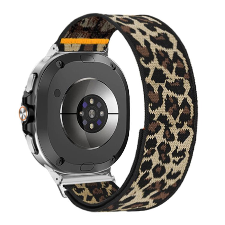 For Samsung Galaxy Watch8 / Watch8 Classic Adjustable Single Loop Elastic Nylon Watch Band(Leopard Print)