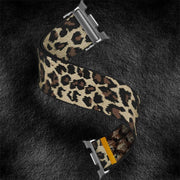 For Samsung Galaxy Watch8 / Watch8 Classic Adjustable Single Loop Elastic Nylon Watch Band(Leopard Print)