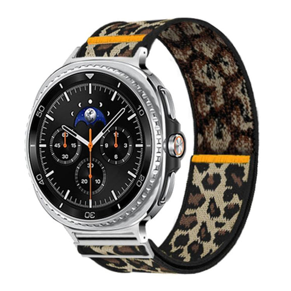 For Samsung Galaxy Watch8 / Watch8 Classic Adjustable Single Loop Elastic Nylon Watch Band(Leopard Print)