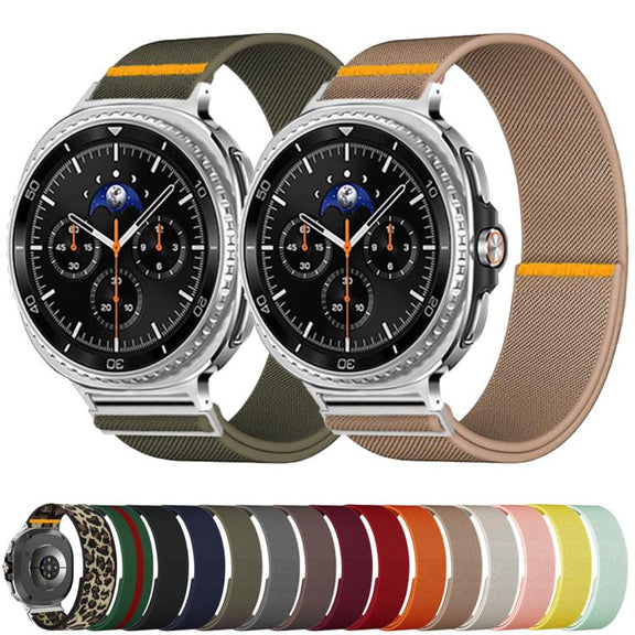 For Samsung Galaxy Watch8 / Watch8 Classic Adjustable Single Loop Elastic Nylon Watch Band(Pink)