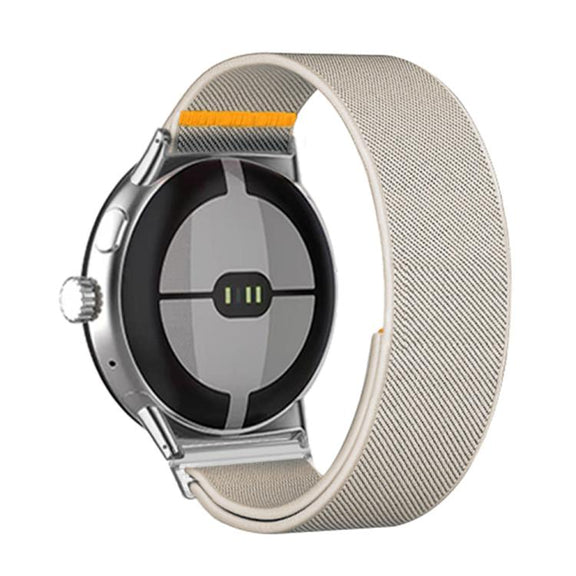 For Google Pixel Watch 3 45mm Adjustable Single Loop Elastic Nylon Watch Band(Starlight)