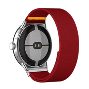 For Google Pixel Watch 3 45mm Adjustable Single Loop Elastic Nylon Watch Band(Red)