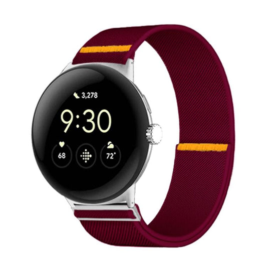 For Google Pixel Watch 3 45mm Adjustable Single Loop Elastic Nylon Watch Band(Wine Red) - free shipping - PMC Jewellery - Order now!