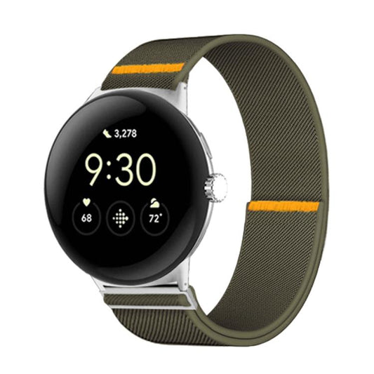 For Google Pixel Watch 3 45mm Adjustable Single Loop Elastic Nylon Watch Band(Army Green) - free shipping - PMC Jewellery - Order now!