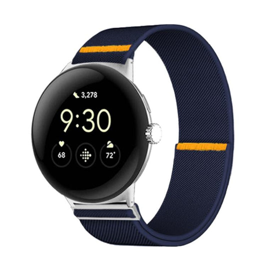 For Google Pixel Watch 3 45mm Adjustable Single Loop Elastic Nylon Watch Band(Dark Blue) - free shipping - PMC Jewellery - Order now!