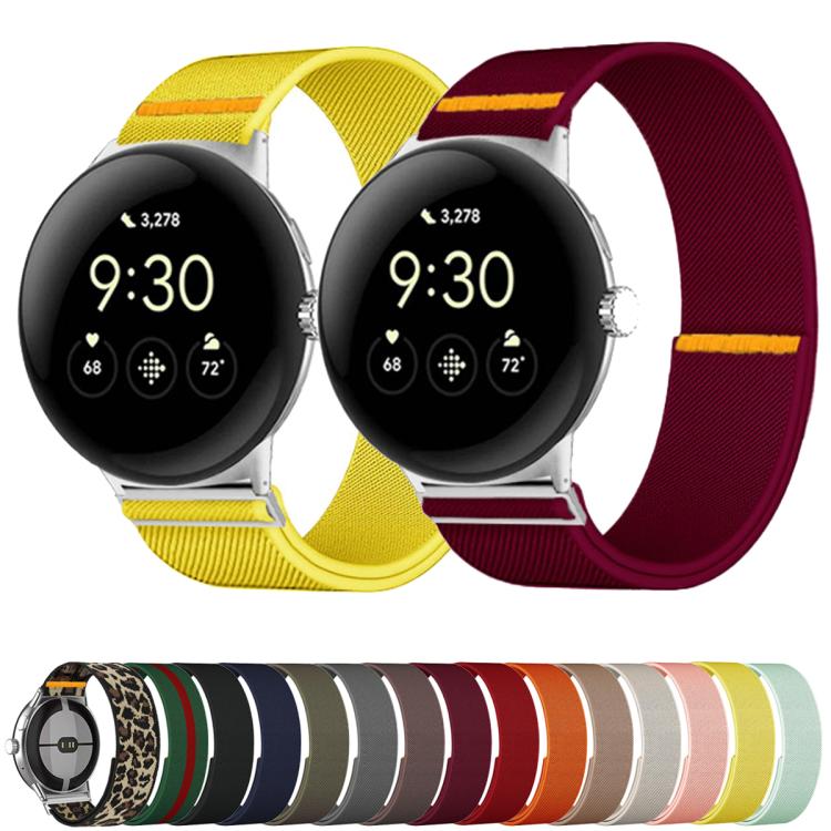 For Google Pixel Watch 3 45mm Adjustable Single Loop Elastic Nylon Watch Band(Milk Tea) - free shipping - PMC TechLife - Order now!