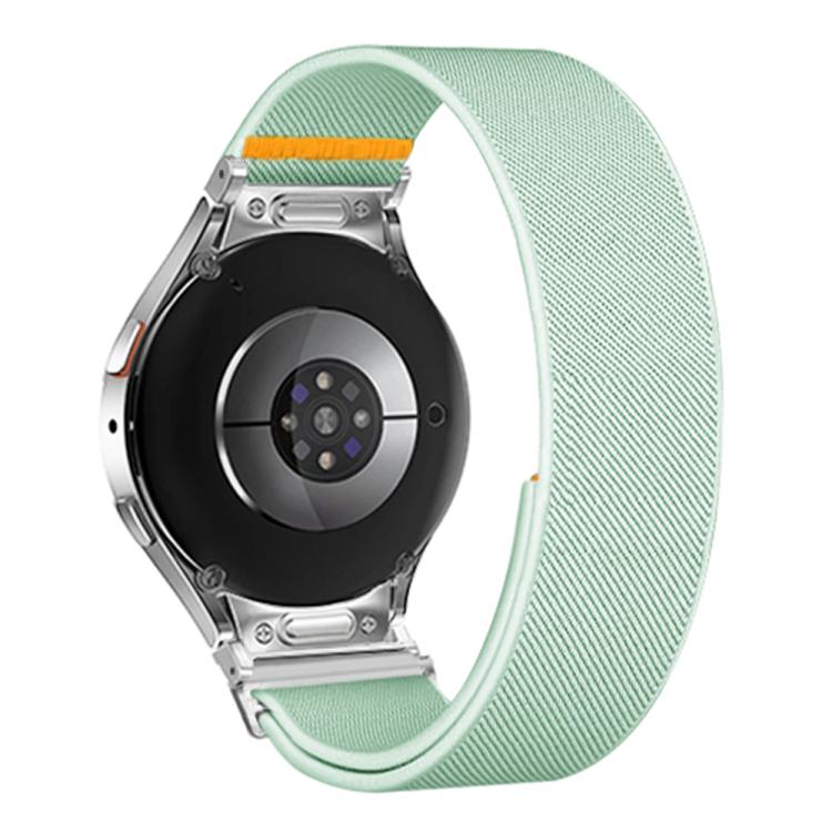 For Samsung Galaxy Watch FE / 7 / 6 / 5 / 4 Adjustable Single Loop Elastic Nylon Watch Band(Mint Green)