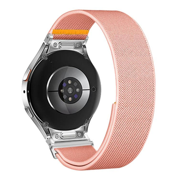 For Samsung Galaxy Watch FE / 7 / 6 / 5 / 4 Adjustable Single Loop Elastic Nylon Watch Band(Pink)