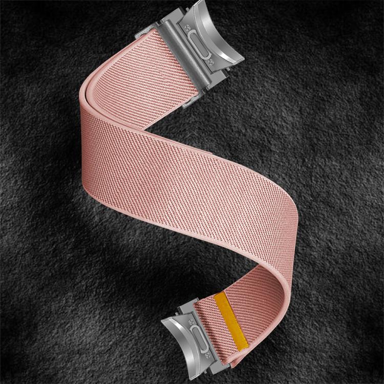 For Samsung Galaxy Watch FE / 7 / 6 / 5 / 4 Adjustable Single Loop Elastic Nylon Watch Band(Pink)
