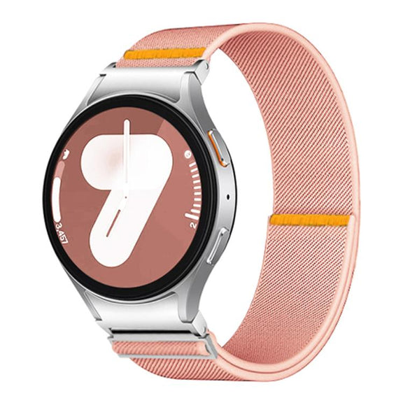 For Samsung Galaxy Watch FE / 7 / 6 / 5 / 4 Adjustable Single Loop Elastic Nylon Watch Band(Pink)