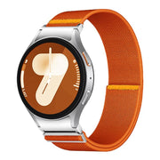 For Samsung Galaxy Watch FE / 7 / 6 / 5 / 4 Adjustable Single Loop Elastic Nylon Watch Band(Orange)