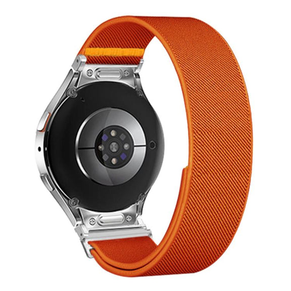 For Samsung Galaxy Watch FE / 7 / 6 / 5 / 4 Adjustable Single Loop Elastic Nylon Watch Band(Orange)