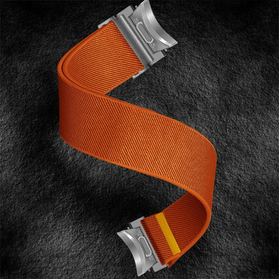 For Samsung Galaxy Watch FE / 7 / 6 / 5 / 4 Adjustable Single Loop Elastic Nylon Watch Band(Orange)