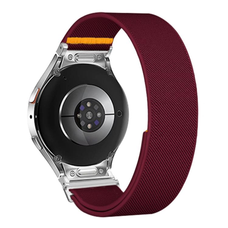 For Samsung Galaxy Watch FE / 7 / 6 / 5 / 4 Adjustable Single Loop Elastic Nylon Watch Band(Wine Red)