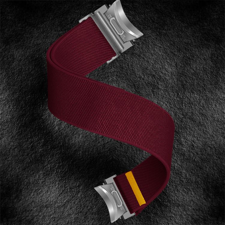 For Samsung Galaxy Watch FE / 7 / 6 / 5 / 4 Adjustable Single Loop Elastic Nylon Watch Band(Wine Red)