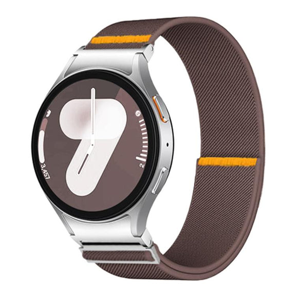 For Samsung Galaxy Watch FE / 7 / 6 / 5 / 4 Adjustable Single Loop Elastic Nylon Watch Band(Smokey Purple)