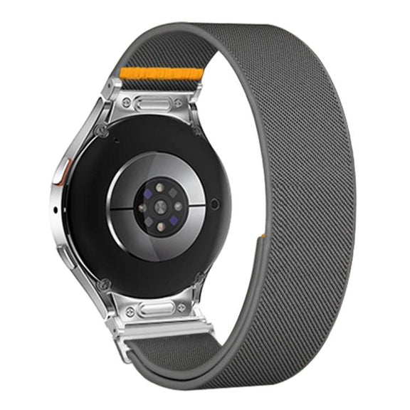 For Samsung Galaxy Watch FE / 7 / 6 / 5 / 4 Adjustable Single Loop Elastic Nylon Watch Band(Gray)
