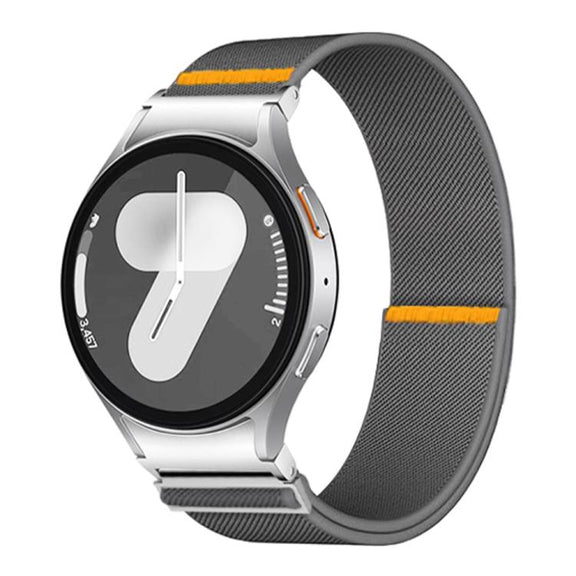 For Samsung Galaxy Watch FE / 7 / 6 / 5 / 4 Adjustable Single Loop Elastic Nylon Watch Band(Gray)