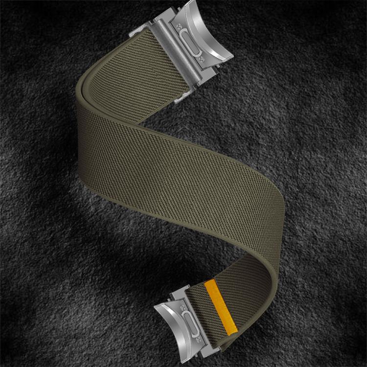 For Samsung Galaxy Watch FE / 7 / 6 / 5 / 4 Adjustable Single Loop Elastic Nylon Watch Band(Army Green)