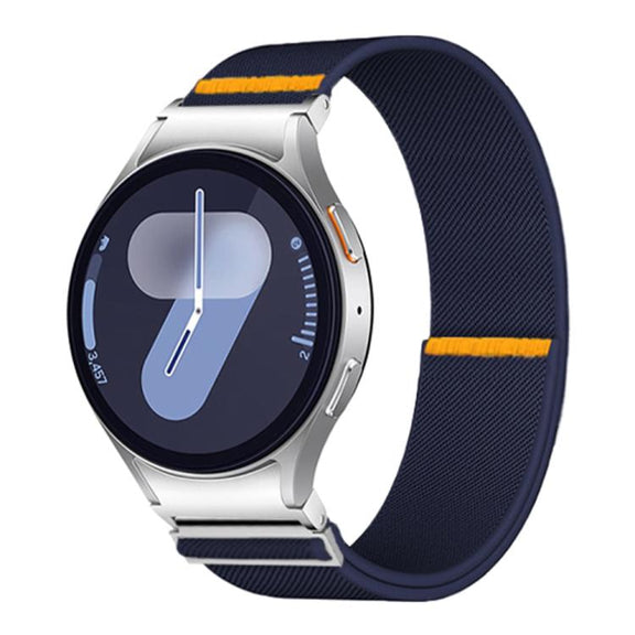 For Samsung Galaxy Watch FE / 7 / 6 / 5 / 4 Adjustable Single Loop Elastic Nylon Watch Band(Dark Blue)