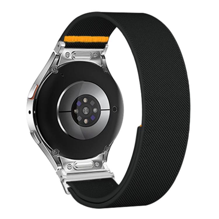 For Samsung Galaxy Watch FE / 7 / 6 / 5 / 4 Adjustable Single Loop Elastic Nylon Watch Band(Black)