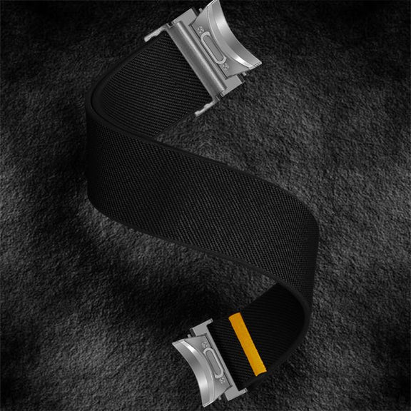 For Samsung Galaxy Watch FE / 7 / 6 / 5 / 4 Adjustable Single Loop Elastic Nylon Watch Band(Black)