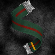 For Samsung Galaxy Watch FE / 7 / 6 / 5 / 4 Adjustable Single Loop Elastic Nylon Watch Band(Green Red)