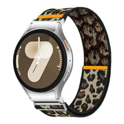 For Samsung Galaxy Watch FE / 7 / 6 / 5 / 4 Adjustable Single Loop Elastic Nylon Watch Band(Leopard Print)