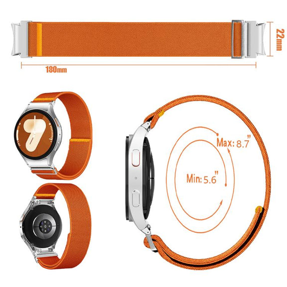 For Samsung Galaxy Watch FE / 7 / 6 / 5 / 4 Adjustable Single Loop Elastic Nylon Watch Band(Yellow)