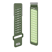 Reverse Buckle Sports Breathable Silicone Watch Band For WHOOP 5.0 Regular(Dark Green Light Green)