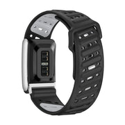 Reverse Buckle Sports Breathable Silicone Watch Band For WHOOP 5.0 Regular(Black Light Gray)