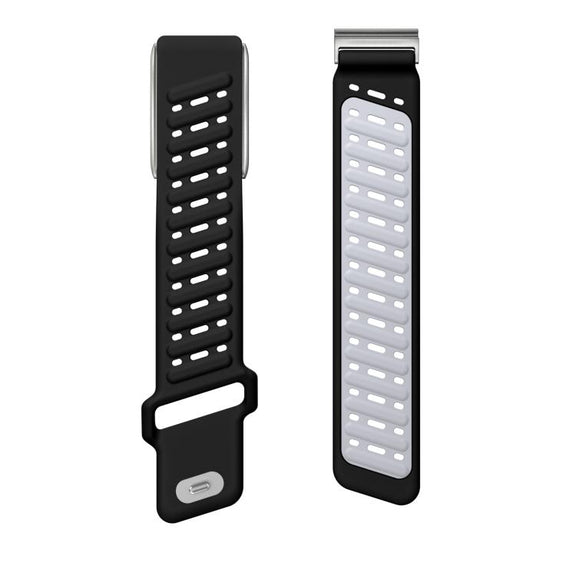 Reverse Buckle Sports Breathable Silicone Watch Band For WHOOP 5.0 Regular(Black Light Gray)