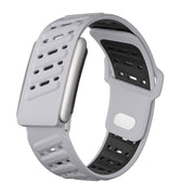 Reverse Buckle Sports Breathable Silicone Watch Band For WHOOP 5.0 Regular(Light Gray Black)