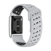 Reverse Buckle Sports Breathable Silicone Watch Band For WHOOP 5.0 Regular(Light Gray Black)