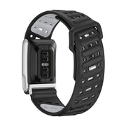 Reverse Buckle Sports Breathable Silicone Watch Band For WHOOP 5.0 Electrocardiogram(Black Light Gray)