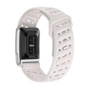 Reverse Buckle Sports Breathable Silicone Watch Band For WHOOP 5.0 Electrocardiogram(Starlight)