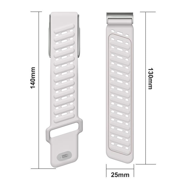 Reverse Buckle Sports Breathable Silicone Watch Band For WHOOP 5.0 Regular(Black Light Gray)